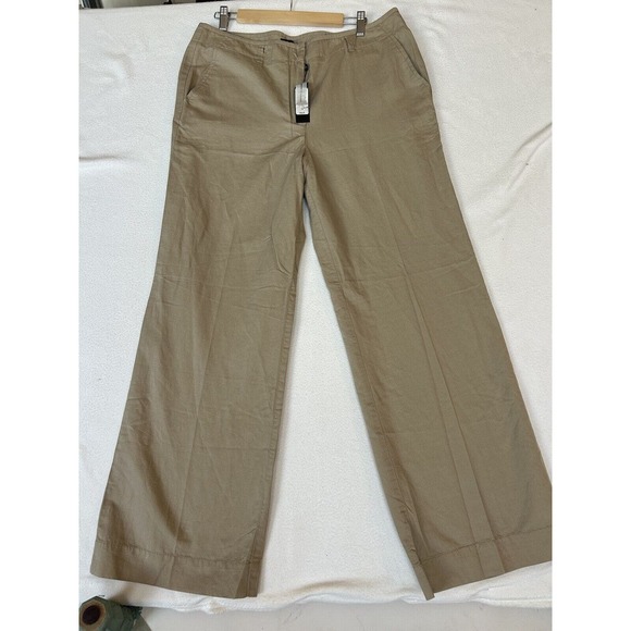 Talbots Pants - Talbots Pants NWT size 14 Khaki Heritage Flat Front Straight Leg linen blend